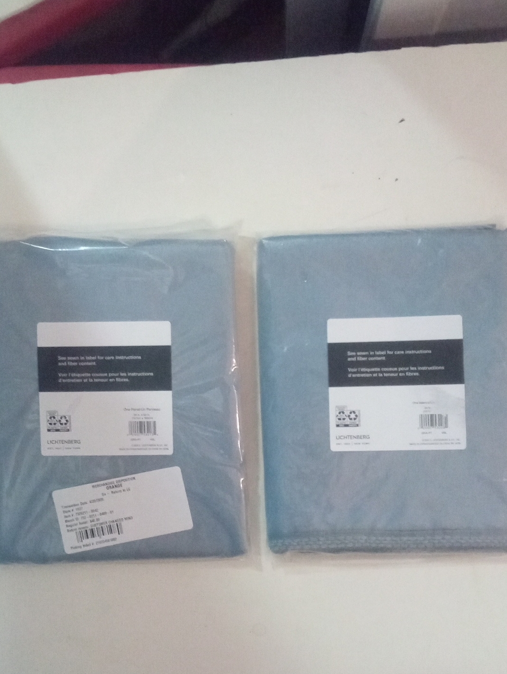 Set 2 Light Blue Window Curtain Panel & Valance 63" NWT $70